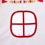 Cort mare cu LEDuri Play Tepee Alb-Rosu Sunny